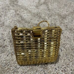Rodo Gold Woven Clutch